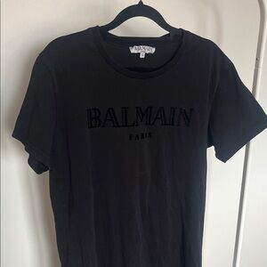 Vintage Balmain Black Velvet Logo Tee